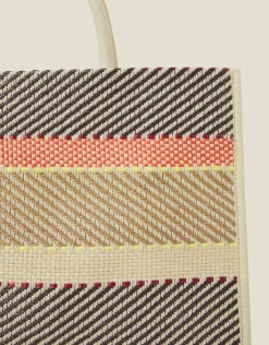 Accessorize Woven Stripe Tote Bag