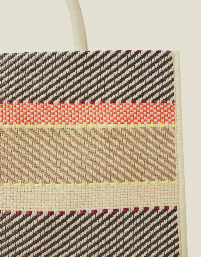 Accessorize Woven Stripe Tote Bag